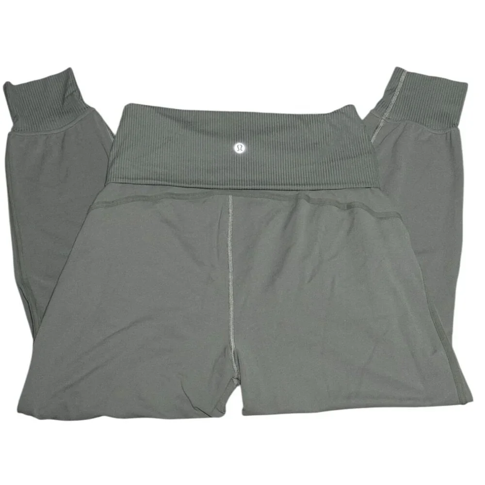 Lululemon 6 Align Super-High-Rise Ribbed-Waist Jogger Green Croos-waist pocket - Picture 6 of 12
